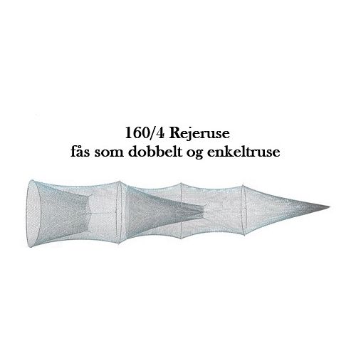 Enkelt rejeruse 160/4, på 4 rustfri stålbøjler, grønt nylon net 210d/9